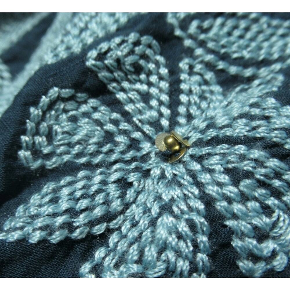 NEW Anthropologie Turquoise Embroidered Top - Picture 7 of 7